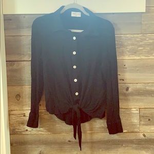 Black Tie Button Up